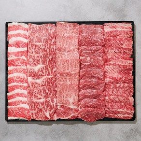 [안다미로한우]한우 1++ 프리미엄 한우선물세트 등심 채끝 갈비살 안심 생차돌박이 명절선물 1kg, 1세트