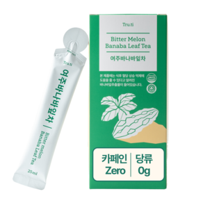 트루티 여주바나바잎차 혈당 기능성 인증차 혈당차 여주차 바나바잎차 혈당관리차 다이어트차, 15개입, 25ml