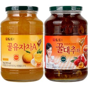 담터 꿀유자차A 1kg + 꿀대추차 1kg, 2개, 1개입