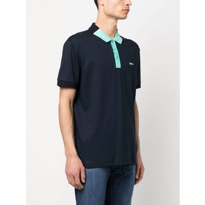 휴고 보스 Cotton Polo Shot Sleeve 티셔츠 In Navy Blue 291671