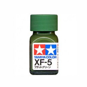 (80305) 타미야 에나멜 도료 XF-5 플랫 그린 무광 10ml, 1개