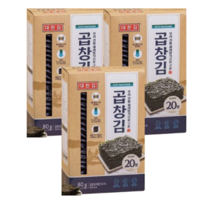 대천곱창김, 3개, 80g