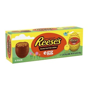 Reeses 2 박스 4피스 땅콩 버터 크림 에그 밀크 초콜릿 부활절 달걀 캔디 136.1g4.8온스, 136g, 2개