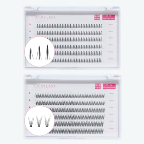 엘스몰 6줄대용량 속눈썹 부분 인조 가닥속눈썹 아이래쉬 아이돌속눈썹 2종세트
