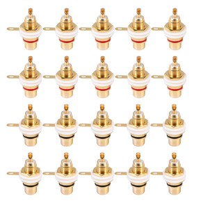 앰프 스피커 용 20Pcs 골드 도금 RCA 터미널 잭 플러그 암 소켓 섀시 패널 커넥터, [01] Golden, 01 Golden