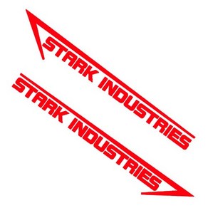 STARK INDUSTRIES 스티커 오토바이 바이크 튜닝 데칼 스티커, STARK INDUSTRIES 반사레드, 1세트