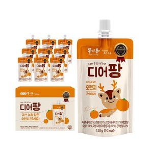 [몸엔용] 디어팡 어린이 녹용곤약젤리 오렌지맛 deepang oange, 10개, 120ml