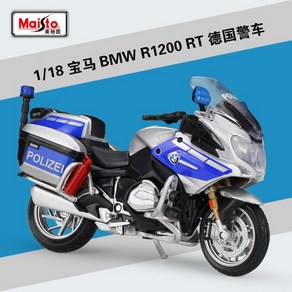 1개 Maisto 118 BMW 호환 R1200 RT 경찰 바이크 오토바이 다이 캐스트 금속 모델 스포츠 소장 선물 B375, [01] 1 DEU