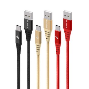 블링어스 쉴드 메탈 USB C타입 고속 충전케이블 30CM 1M 2M 3M 케이블, 1개입, 골드 2M