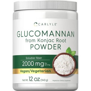 Calyle Glucomannan Powde 12 oz  Konjac Powde Supplement  Vegan & Vegetaian  Non-GMO Gluten, 340.19g, 1개