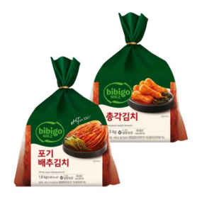 CJ 비비고 포기 배추김치 1.8kg + 총각김치 1.5kg, 1세트