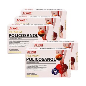[하이웰] 프리미엄 폴리코사놀 33.4mg 60정 x5, 5개