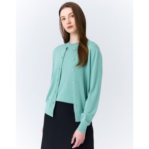 24SS [추가SALE]그린 FINE WOOL 라운드넥 가디건 HSSW4AC13E2