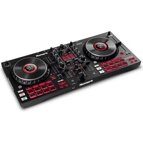 Numak Mixtack Platinum FX + SoundSwitch Mico DMX 인터페이스 4데크 컨트롤이 있는 Seato DJ용 DJ 컨트롤러 USB 3개월 무, 1개