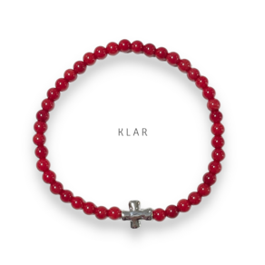 클라(KLAR) 산호(Coral) 엔틱십자가 팔찌 (4미리)