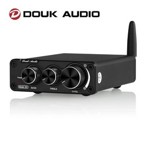 Douk Audio-미니 블루투스 5.0 100W 파워 앰프 HiFi 클래스 D 스테레오 디지털 스피커 고음 저음 제어, 실버