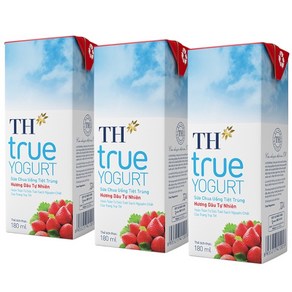 TH TRUE YOUGURT 베트남 TH 요구르트  딸기맛 요구르트, 8개, 180ml