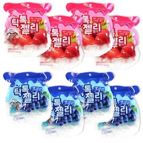 틱톡젤리 딸기 4개입 160g x 4p + 포도 4개입 160g x 4p 세트