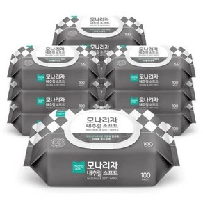 모나리자 내추럴 소프트 물티슈 캡형 100매 10개, 100개입