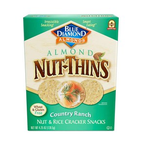 Blue Diamond Almonds County Ranch Nut Thin Cackes 4.25oz 블루 다이아몬드 아몬드 컨트리 랜치 너트 씬 크래커 4.25oz, 1개, 120g