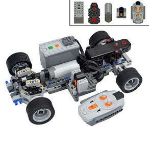MOC 기술 빌딩 블록 레이싱 카 원격 제어 전기 RC 자동차 전원 기능 모터 부품 어린이 Leduo, 01 with moto, 1개