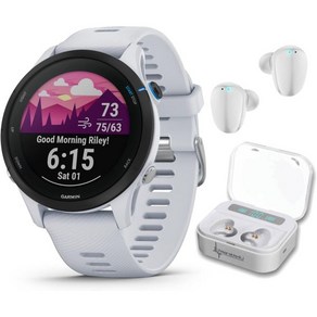 Wearable4U 가민 포러너 965 프리미엄 GPS 런닝 앤 트라이애슬론 47mm 스마트워치AMOLED 터치스크린 디스플레이 포함 카본 그레이 DLC 티타늄 베젤블랙