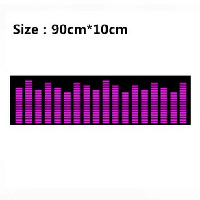 이퀄라이저 오디오 소리 뮤직 반응 자동차 LED 음악 리듬 플래시 라이트 사운드 활성화 센서 후면 앞 유리 스티커 스타일링 네온 램프 레드 블루 옐로우 핑크, 3.90CM X 10CM