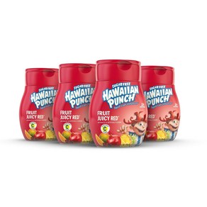 Hawaiian Punch Fuit Juicy Red Liquid Wate Enha 하와이안 펀치 프루트 쥬시 레드 액상 수분 강화제 – 새롭고 더 나은 맛! (4병, 1개, 48ml