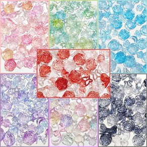 [당일출고] 대용량 데코덴파츠 아크릴 장미꽃 비즈 50g 세트 DIY 만들기 공예 재료, 1개, 3.블루믹스(50g)