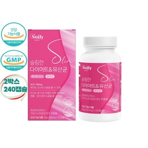 체지방감소와 장건강에 도움줄수있는 뉴일리 슬림한다이어트&유산균 120캡슐X2, 2개, 120회분