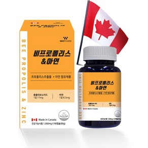 웨이팜 비프로폴리스 아연 1000mg x 90캡슐, 1개, 90정