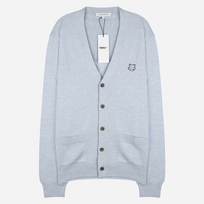 MAISON KITSUNE (명품) 24SS MM00509KT1036 H410 볼드 폭스 헤드 남성 가디건 라이트 블루