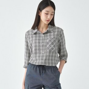 [지센] 여성 모노체크 Casual 블라우스 VNASDVDFK123