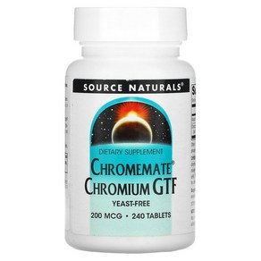 Souce Natuals Chomemate 크로뮴 GTF 200mcg 240정, 1개