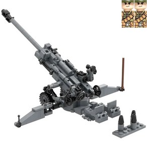 레고 호환 블록 WW2 군사 무기 장난감 곡사포 대공 탱크 총 88mm 플랙 36 M1A1 M777 M198 Bofos M102 빌딩 선물, [17] M016, 1개