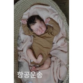 실제 아기 모습 자고있는 신생아 아기 인형 49cm 리본돌 베렝구어, 천의 몸, 1개