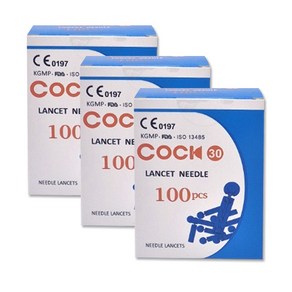 신원메디 신원 Cock 란셋 30G 100pcs 채혈침 사혈침, 3개, 100개입