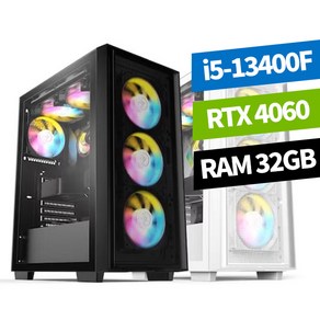 피씨스토어 베스트 게이밍PC i5 13400F RTX4060 조립컴퓨터, 500GB, 32GB, 화이트, ., Fee DOS