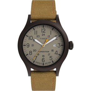 Timex 타이맥스 익스페디션 스카우트 남성용 손목시계 40mm 그린/그레이 가죽/나일론 스트랩 TW4B14000 125970