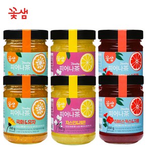 꽃샘식품 피어나다 국화&유자차/자스민&레몬/히비스커스&자몽 350g x 종류별 2개씩(총6개), 1세트, 6개, 1개입