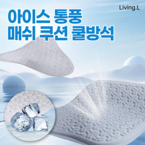 [리빙엘] 프리미엄 아이스 통풍 매쉬 쿠션 대형 쿨방석, 1개, 스카이 블루