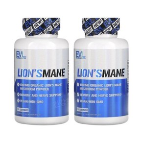 EVL 라이온스메인 노루궁뎅이버섯 500mg 60캡슐 2개 LionsMane, 60정