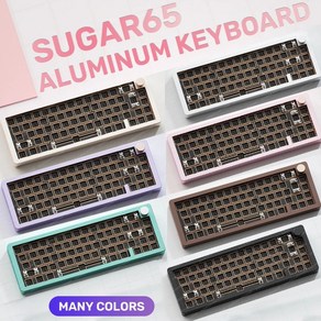 텐키 Sugar65 유선 맞춤형 알루미늄 기계식 키보드 66 키 타입 C 케이블 개스킷 구조 핫스왑 RGB 백라이트 게임용