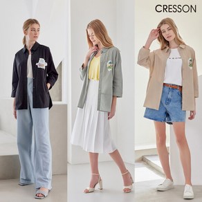 크레송CRESSON 23SS 루즈핏 아트웍 포인트 셔킷 2종