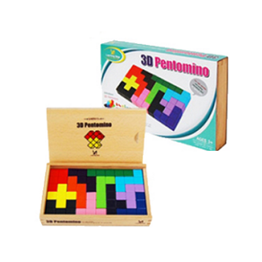 러닝스텝 러닝스텝 칼라 입체펜토미노(3D Pentomino) 고급 원목 보관함, 1개