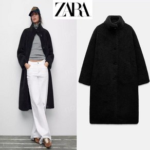 자라 겨울 데일리 블랙 양털 롱 코트 자켓 ZARA