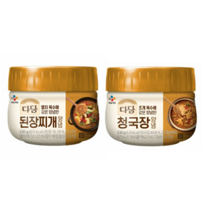 cj제일제당 다담된장찌개전용530gx1개+다담 청국장찌개530gx1개, 1세트, 530g