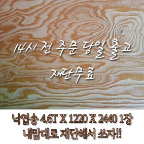 낙엽송 합판(4.6Tx1220x2440)[재단무료 14시 전 주문 당일출고], 1개