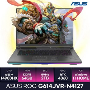 ASUS ROG STRIX G614JVR-N4127 i9 14세대 RTX4060 게이밍노트북 (64GB/2TB/Win11) / KCJH