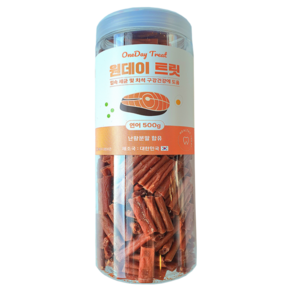 원데이트릿 강아지간식 져키 영양제 대용량 노즈워크 영양간식 원데이원테블렛, 500g, 1개, 연어